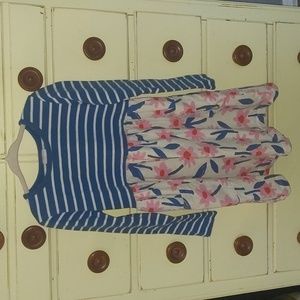 Hanna Andersson floral and stripes dress, sz 110cm, US 5